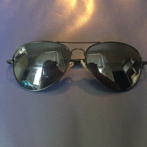 All black Ray Ban Aviators